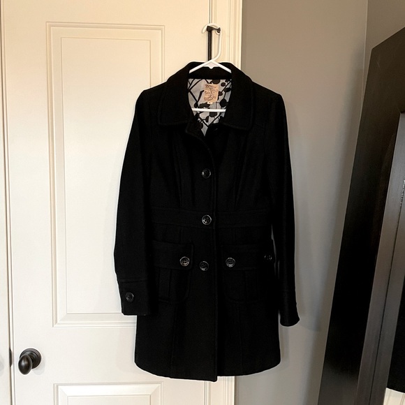 Tulle Jackets & Blazers - Anthropology Tulle black fitted pea coat